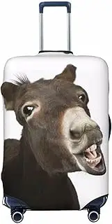 [Alliya] Funny Donkey Elastic Travel Luggage Cover Suitcase Protector Fits 18-32 Inch Luggage, Black, XL