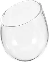 Amosfun Elegant Stemless Wine Glass Red Wine Cup Stylish Drinking Glass for Whiskey Cocktails High Class Glassware for Parties Home