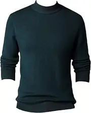 Mens Half Turtleneck Sweaters Basic Knitted Thermal Soft Sweater Tops Fleece Blend Casual Long Sleeve Pullover T-Shirt