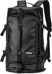 YOUMIAN Gym Duffle Bag Backpack with Shoe Compartment,4 ways Travel Backpack for Women and Men, Multi-Functional Weekender Backpack with Waterproof for Fitness, Travel, Camping motorcycle helmet bag,