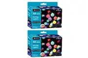 2x Sansai 50 LED Battery Globe Decorative Christmas String Lights Multi-Colour