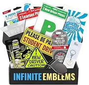 Infinite Emblems Learner & New Driver Gift Set with L and P Plates, Keyring, Ice Scraper, Car Air Fresheners, Scratch Remover, Car Cleaning Gel Putty, Please be Patient New & Student Driver Signs