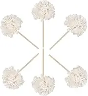 Essential Oils Diffuser, 6pcs Wood Diffuser Sticks Chinese Rose Flowers Rattan Reed Essential Oil Aroma Diffuser Sticks Refill Replacements for Fragrance Aroma Flowers