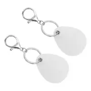 Leather Key Fob, 2pcs PU Leather Key Fobs Key Chain Holder, White