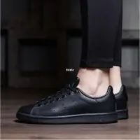 在飛比找蝦皮購物優惠-Adidas Stan Smith 全黑 史密斯 皮革 休閒