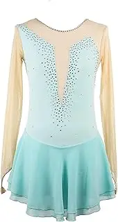 [Zagitova] Ice Figure Skating Dress for Girls Patchwork Women Breathable Competition Dance Outfit with Shiny Rhinestone