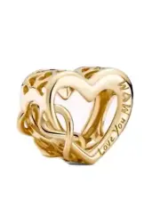 New 100% Authentic 14K Gold Pandora Love You Mom Infinity Heart Charm 759515C00