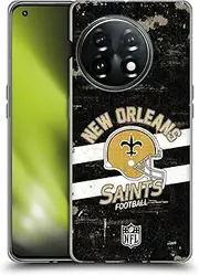 Head Case Designs Officially Licensed NFL Helmet Distressed New Orleans Saints Logo Art Soft Gel Case Compatible with OnePlus 11 5G