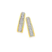 9ct Gold Pave Diamond Huggie Earrings