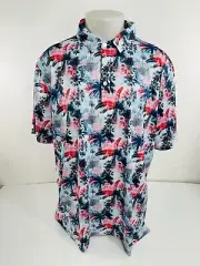 SUNDAY SWAGGER - NEW w TAG - Hawaiian Floral XXL Golf Shirt