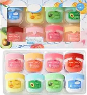 Lip Balm Multipack,8 Packs Lip Balm Gift Set,Original, Beeswax, Avocado, Rose, Sakura, Peach, Lemon & Strawberry,Day&Night Lip Care,Lip Repair Mask Lip Exfoliator Lip Moisturizer