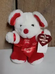 Vintage K Mart Valentine's Day Bear Plush - Singing Rescue Me Teddy Bear