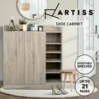 High quality paper finish Particle board Shoe Cabinet 5 side adjustable shelves