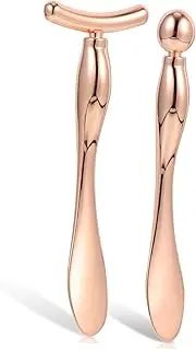 CALLARON 2Pcs Shaped Eye Massagers Alloy Beauty Rollers for Eye Care Face Sculpting Tool Massage Spoon for Puffiness Dark Circles and Skin Firming