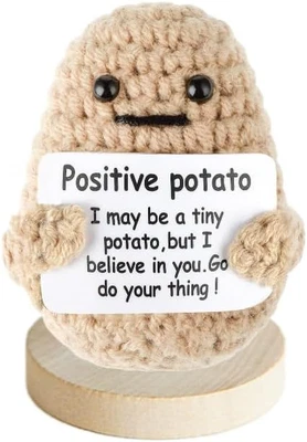 Positive Potato Crochet Decor - Emotional Support Toy & Uplifting Gifts for W...