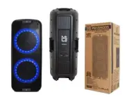 Mr Dj PBX6500S Professional Dual 15" 2 Way Passive Speaker with LED Accent Light