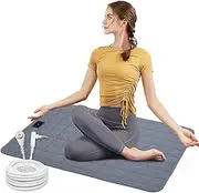 'Grounding Mat, 24'' x 35'', Cream, with 15ft Grounding Cord for Stress Relief, Pain Management, Better Sleep (Gray, 24 * 35 inch)'