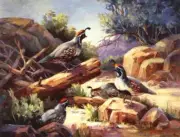 Southwest Accent & Decor Tile Maxine Johnston Desert Quail Art RW-MJA005AT