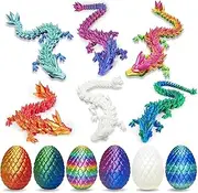 6pack Dragon Eggs,Mini 3D Printed Dragon Egg with Dragon Inside - Easter Basket Stuffers,Crystal Dragon Fidget Toy, Surprise 3D Printed Animals Toy