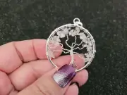 Quartz Chip Tree of Life Pendant
