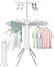 SIMTWO 2-Level Clothes Drying Rack Foldable, Portable Laundry Drying Rack with 21 Rods, Collapsible Folding Drying Rack for Clothes with 4 Legs, Aluminum Standing Dry Racks for Indoor & Outdoor