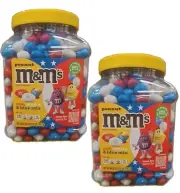 2 Packs M&M's Peanut Chocolate Candies Red, White, Blue, 62 Ounce