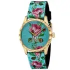 Gucci YA1264085 G-Timeless Aqua Floral Print Dial Ladies Watch + Free Post