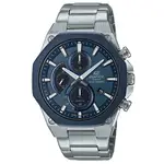 【CASIO】EDIFICE 八角扁平錶圈三眼輕薄太陽能藍寶石計時不鏽鋼腕錶-藍框X藍面(EFS-S570DB-2A)