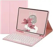 Keyboard Case for Samsung Galaxy Tab A8 10.5 inch 2021 Model (SM-X200/X205/X207), Detachable Wireless Keyboard Shockproof Cover Case with S Pen Holder Fit Galaxy Tab A8 Tablet (Pink)
