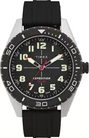 Timex TW4B30800 Men's Expedition Field Solar Powered 43mm Silicone Strap Watch