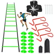 Speed & Agility Ladder Training Equipment Set, Includes 12 Rung 20ft Agility ...