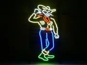 Las Vegas Cowboy VIC 20" Neon Light Sign Lamp Beer Bar Open Club Casino Decor