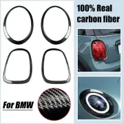 Carbon Fiber Headlight Cover Ring + Rear light Trims For MINI Cooper F55 F56 F57 (for: Mini)