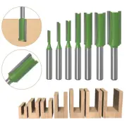 7X 6mm 1/4 Shank Single Double Flute Straight Router Bit Set Wood Milling Cutter