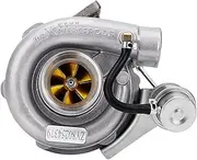 maXpeedingrods Universal Street Performance T3 Turbo for 1.5L-2.5L Engines 0.63A/R 2.5" V-band Flange 400+HP T03 Turbocharger Oil Cooled with Wastegate(Billet Compressor Wheel)