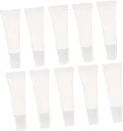 Didiseaon 10Pcs Refillable Lip Gloss Tubes Lightweight DIY Lip Glazes Containers for Travel Empty Squeeze Tubes with Transparent Caps for Makeup and Giving
