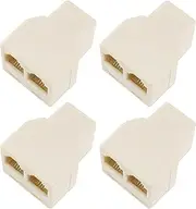 OTOTEC 4pcs RJ11 Splitter 6P4C Phone Jack Male to Female Two Way Phone Line Adapter Converter 1 Male to 2 Female Telephone Line Adapter Converter