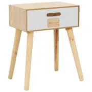 Bedside Table with a Drawer 44x30x58.5 cm Solid Pinewood