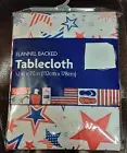 PATRIOTIC DECOR Vinyl Tablecloth 52"x70" PATRIOTIC STARS~Red, White, Blue