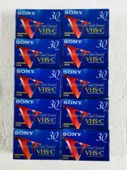 10 Sony VHS-C Premium Tapes 30 Minute SP 90 Minute EP New
