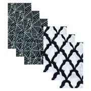Halloween Glow in the Dark Dinner Napkins Spider Web Ghost Set 6 Black Cotton