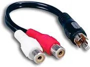 Cablelera RCA M/F X2, 6" Composite Video Cable, Black (ZCAAFJMF-6IN)