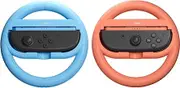 IINE Steering Wheel Compatible with Switch 2, Ergonomic Design Racing Wheel Accessories for Switch 2 Joypads, Family Use Game Accessories, 2 Packs (Orange-blue, Round-shape)