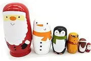 Matryoshka Nesting Dolls Russian Matryoshka Six-Layer Santa Claus Wooden Toys Valentine Gift Home Decor Early Education for Kids Development Toys