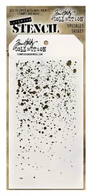 Tim Holtz Layering Stencil Ink Stain Splatter Speckle Pattern Mixed Media Design