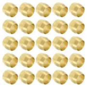 25Pcs Brass Compression Sleeves Ferrules Brass Ferrule Fitting for 1/4" OD Tube