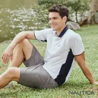 在飛比找momo購物網優惠-【NAUTICA】男裝 運動風撞色拼接造型短袖POLO衫(白
