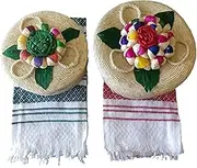 2 Pack Tortillero & Pancake Handwoven Basket & Handloomed Tortilla Cloth 2 Pack Warmer Keeper Bundle 100% Palm Mexican Art.