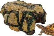 Reptile Rock Cave - Rock Tortoise Hideaway,Resin Aquarium Tank Decoration, Reptile Habitat Decoration for Lizard Turtle Frog