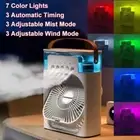 Portable Cooling Desk Fan Mist Aircon Travel Quiet LED ICE Water Air Cooling Fan